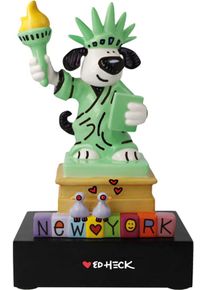Dekofigur Goebel "Ed Heck - Liberty Dog", bunt, B:17cm H:26,5cm T:13cm, Porzellan, Dekofiguren, Dekofigur