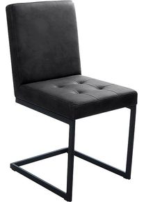 Esszimmerstuhl K+W KOMFORT & WOHNEN "Freischwinger", schwarz (schwarz 81), 1 Stk., Microfaser, St&uuml;hle, Esszimmerstuhl, Freischwingergestell aus Vierkantrohr schwarz, hoher Sitzkomfort