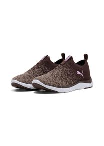 Slip-On Sneaker Puma "SOFTRIDE REMI SLIP-ON KNIT WN'S", Damen, Gr. 42,5, chocolate fondue, mouse gray, mauve glow, Textil, Schuhe Slip-On Sneaker, f&uuml;r Sport, mit SOFTFOAM+ D&auml;mpfung, aus gestricktem Textil