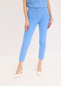 7/8-Hose bonprix, Damen, Gr. 36, N-Gr, blau (mittelblau), Obermaterial: 73% Viskose, 23% Polyamid, 4% Elasthan, slim fit, Hosen 7/8-Hose, aus Viskose, Polyamid und Elasthan, Slim fit, femininer Stil