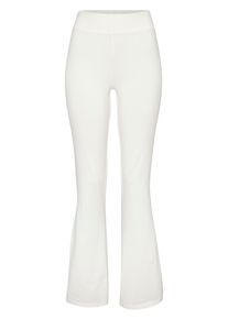 Sporthose BENCH. LOUNGEWEAR, Damen, Gr. 48/50, N-Gr, wollwei&szlig;, Jersey, Obermaterial: 95% Baumwolle, 5% Elasthan, unifarben, lang, Hosen Sporthose, mit Schlag