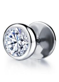 Single-Ohrstecker Firetti "Schmuck Geschenk Ohrschmuck einzeln Glamour", silber (edelstahlfarben, kristallwei&szlig;, kristallwei&szlig;), Ohrringe, Damen, Edelstahl, Single-Ohrstecker, mit Zirkonia (synth.)