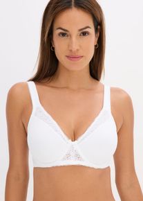 Minimizer-BH bonprix, Damen, Gr. 90, Cup D, wei&szlig;, Obermaterial: 80% Polyamid, 20% Elasthan. Futter: 89% Polyamid, 11% Elasthan. Spitze: 91% Polyamid, 9% Elasthan, BHs Minimizer-BH, mit minimierendem Effekt, in verschiedenen Gr&ouml;&szlig;en