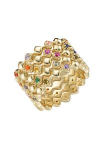Silberring "Ring farbige Ziersteine, Silber 925" Gr. 60, bunt (mehrfarbig), Giorgio Martello MILANO, Fingerringe, Damen, 60, Silber 925 (Sterlingsilber), Silberring