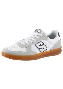 Slip-On Sneaker Skechers "NEW WAVE CUP-CALVEN", Herren, Gr. 40, beige (sanftes wei&szlig;, beige), Lederimitat, Textil, Veloursleder, Schuhe Slip-On Sneaker, Retro Sneaker, Schn&uuml;rschuh mit Gummizug