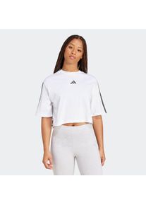 T-Shirt adidas Sportswear "W 3S SJ TLR T", Damen, Gr. XS, schwarz-wei&szlig; (wei&szlig;, schwarz), Obermaterial: 100% Baumwolle, bauchfrei, Rundhals, Shirts T-Shirt, mit Rundhalsausschnitt, bauchfreie Schnittform, ohne Verschluss