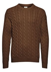 !Solid Strickfleece-Pullover SOLID "Strickpullover SDMalcolm", Herren, Gr. M, braun (slate schwarz), Obermaterial: 92% Baumwolle CO. 8% Nylon NY., Pullover Strickfleece-Pullover