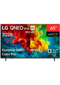 LG QNED-Fernseher "65QNED82B6B", Energieeffizienz: F, bunt (schwarz), 65 &Prime;, Fernseher, QNED-Fernseher