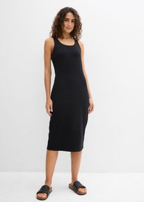 Tr&auml;gerkleid bonprix, Damen, Gr. 52/54 (XXL), N-Gr, schwarz, Obermaterial: 95% Baumwolle, 5% Elasthan, tailliert, Kleider Tr&auml;gerkleid, taillierte Passform, ohne &Auml;rmel, aus Baumwolle und Elasthan