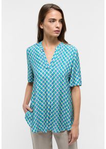 Longbluse Eterna "LOOSE FIT", Damen, Gr. 44, azurblau, 100% Viskose, Blusen Longbluse