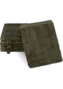 Waschhandschuh Ross "Vita 4004", gr&uuml;n (olive), B:16cm L:22cm, Frottier, Handt&uuml;cher, Waschhandschuh