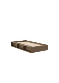 Stauraumbett Karup Design "Ziggy Bed, Stauraumbett, FSC-zertifiziertes Massivholz made in Europe", carob braun, B:107cm H:29cm L:205cm, Betten, Stauraumbett, mit 3 Ablagen, inklusive Lattenrost, ohne Matratze, mehrere Farben