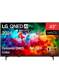 LG QNED-Fernseher "43QNED71B6B", Energieeffizienz: F, schwarz, 43 &Prime;, Fernseher, QNED-Fernseher