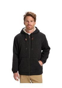 Kapuzensweatshirt Quiksilver "Keller Sherpa", Herren, Gr. S, schwarz (schwarz heather), Obermaterial: 100% Polyester., Sweatshirts Kapuzensweatshirt