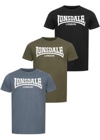 T-Shirt Lonsdale "HINSTOCK", Herren, Gr. XL, schwarz (schwarz, gr&uuml;n), Jersey, Obermaterial: 100% Baumwolle, bedruckt, unifarben, Rundhals, Shirts T-Shirt