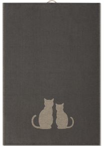 Geschirrtuch Ross "Katzenduett 3er-Pack", anthrazit, beige, B:18cm H:4cm L:27cm T:4cm, 100% Baumwolle, Geschirrt&uuml;cher, Geschirrtuch