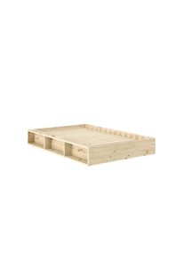 Stauraumbett Karup Design "Ziggy Bed, Stauraumbett, FSC-zertifiziertes Massivholz made in Europe", clear lacquerot pine, B:137cm H:29cm L:205cm, Betten, Stauraumbett, mit 3 Ablagen, inklusive Lattenrost, ohne Matratze, mehrere Farben