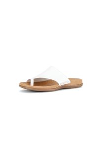 Zehentrenner Gabor, Damen, Gr. 44, wei&szlig;, Leder, Schuhe Zehentrenner, Sommerschuh, Schlupfschuh mit modischem Zehenring