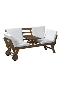 Ambia Garden Gartenbank, Akaziefarben, Holz, Akazie, Hartholz, F&uuml;llung: Polyurethan (Pur), 209x71x82 cm, Holzm&ouml;bel, Sitzgelegenheiten Holz, Holzb&auml;nke, Gartenb&auml;nke Holz