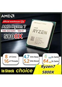 AMD Ryzen7 5800X Unlocked Desktop CPU 3.8GHz 8C16T AM4 High Performance Processor Provided Without Original Retail Package