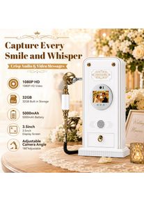 Perfect Wedding Video Guest Book Record Blessings for Parties and Family with 1080P Camera LED Light and 32GB Storage Gift Boxed