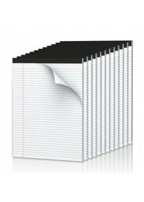 Legal Pads 8.5 X 11.75 Inch Notepad, 12 Pack White Legal Pads 8.5 X 11.75 College Ruled Notepads, Micro Perforated Desk Notepad