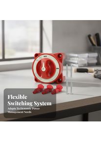 Red Easy Turn Knob Power Accessory Marine Battery Disconnect Switch Rotary Battery Disconnect Switch