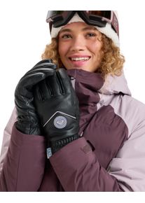Snowboardhandschuhe Roxy "Icyday Leather", Damen, Gr. S, schwarz, Obermaterial: 100% Leder., Handschuhe Snowboardhandschuhe