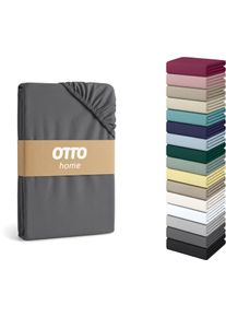 Spannbettlaken OTTO HOME "Physalis Topper COMFORT", grau (anthrazit), B:140cm L:200cm, Jersey-Elasthan, Obermaterial: 96% Baumwolle, 4% Elasthan, Bettlaken, Spannbettlaken, bis 10 cm H&ouml;he, Bettlaken, Laken, in Comfort & Premium Qualit&auml;t