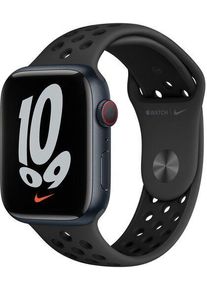 Apple Watch Nike Series 7 Aluminio 45 mm (2021) | GPS + Cellular | Medianoche | Correa deportiva negra