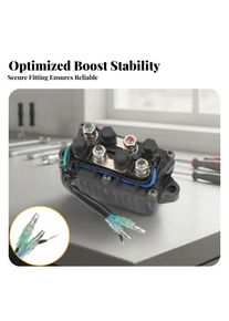 Insulated Wires Marine Engine Starter Relay Outboard Starter Relay 4 Terminal Solenoid Electrical Black