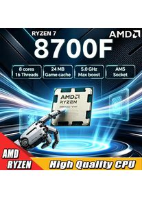 AMD Ryzen7 8700F R7 8700F CPU 8-Core 16-Thread 4.1GHz Unlocked Desktop Processor Socket AM5 Gaming CPU Without Package