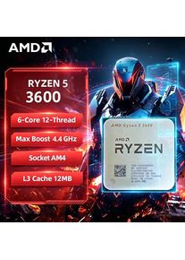 AMD Ryzen 5 3600 AMD R5 3600 CPU 6-Core 12-Thread 4.4GHz Unlocked Desktop Processor Socket AM4 Gaming CPU Without Package