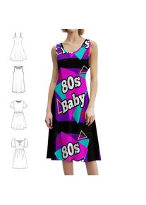 80S Baby-Eighties Baby-1980S Retro Women's Elegant Party Dress A-Line Dress With Short/Long/Sleeveless Options 80S Baby Made In