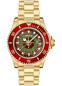 Invicta Pro Diver 50520 Herenhorloge - Quartz Uurwerk - Roestvrij Staal met Rode Wijzerplaat - 40 mm