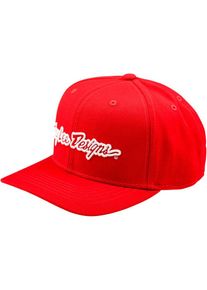 Troy Lee Designs Signature Curved Snapback, cap , color: Red/White , size: One Size