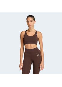 Sport-BH adidas Performance "OPT ESS MS BRA", Damen, Gr. L, N-Gr, aurora coffee, Obermaterial: 85% Polyester, 15% Elasthan, BHs Sport-BH, ohne B&uuml;gel, mit Climacool Technologie, aus Polyester