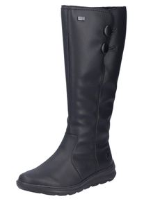 Winterstiefel Rieker, Damen, Gr. 41, XL-Schaft, schwarz, Lederimitat, unifarben, Schuhe Winterstiefel, Langschaftstiefel, Keilabsatz, mit Warmfutter und Rei&szlig;verschluss