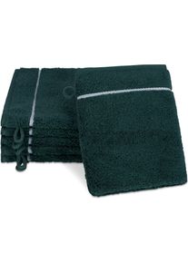 Waschhandschuh Ross "&Uuml;berkaro 9032", gr&uuml;n (moosgr&uuml;n, wei&szlig;), B:12cm L:20cm, Frottier, Frottier, Handt&uuml;cher, Waschhandschuh, 100% Baumwolle, made in Germany