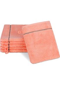 Waschhandschuh Ross "&Uuml;berkaro 9032", rosa (peach pink, flanell), B:12cm L:20cm, Frottier, Frottier, Handt&uuml;cher, Waschhandschuh, 100% Baumwolle, made in Germany