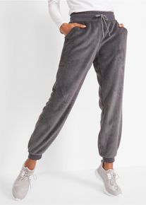 Schlupfhose bonprix, Damen, Gr. 36/38 (S), N-Gr, grau (schiefergrau), Obermaterial: 100% Polyester, loose fit, Hosen Schlupfhose, aus Kuschel-Fleece, lockere Passform, mit Komfortbund