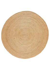 Linea Natura Juteteppich, Naturfarben, Textil, Uni, rund, AZO-frei, leicht zusammenrollbar, Teppiche und B&ouml;den, Teppiche, Runde Teppiche