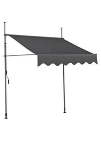 Markise, Dunkelblau, Metall, Kunststoff, 300x200-300x120 cm, Sonnenschutz, Sichtschutz