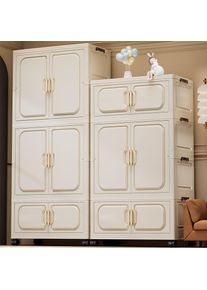 No-Install Foldable Baby Storage Cabinet &ndash; Large Capacity Multilayer Wardrobe & Toy Organizer, Portable for Living Room & Bedroo