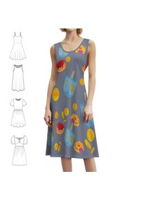 Hanukkah / Chanukah Dreidel Design Sexy Vacation Dress For Women Beach Party Birthday Mini Dress Hanukkah Chanukah Doughnuts