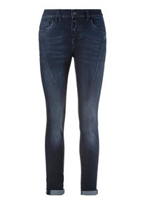Slim-fit-Jeans Gang "94NEW GEORGINA", Damen, Gr. 30, N-Gr, blau (vivid false), Denim/Jeans, Obermaterial: 65% Baumwolle, 22% Polyester, 11% Viskose, 2% Elasthan, slim fit lang, Jeans Slim-fit-Jeans, mit charakteristischen Abn&auml;hern quer &uuml;ber den Oberschenkel