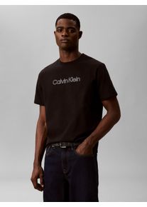 T-Shirt Calvin Klein Jeans, Herren, Gr. S, schwarz, Single Jersey, Obermaterial: 100% Baumwolle, unifarben, regular fit normal, Rundhals, abgesteppte Kante, Shirts T-Shirt, Rundhalsausschnitt, reine Baumwolle, Logoschriftzug
