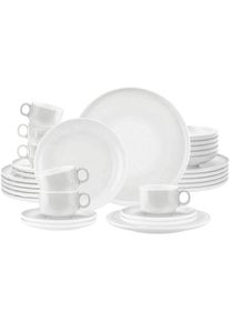 Geschirr-Set Seltmann Weiden "Kombiservice Sento Home 30er Set", wei&szlig; (aura wei&szlig;), 30, Porzellan, Geschirr-Sets, Geschirr-Set, Sp&uuml;lmaschinengeeignet, Mikrowellengeeignet, Ofenfest, Salamandergeeignet, K&uuml;hlschrankgeeignet, Gefrierschrankgeeignet