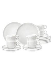 Geschirr-Set Seltmann Weiden "Kaffeeservice Sento Home 18er Set", wei&szlig; (aura wei&szlig;), 18 tlg., Porzellan, Geschirr-Sets, Geschirr-Set