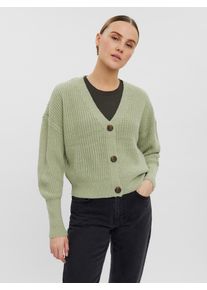 V&eacute;ro Moda Strickjacke VERO MODA "VMLEA LS V-NECK CUFF CARDIGAN NOOS", Damen, Gr. M, beige (desert sage), Strick, Obermaterial: 100% Polyacryl, unifarben, regular fit normal, V-Ausschnitt, Rippb&uuml;ndchen, Strickjacken Strickjacke, Kunstfaser, regular fit